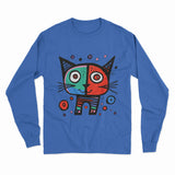 Retro-Futuristic Cat Print Long Sleeve T-Shirt – Eye-Catching, Trendy, and Unisex Streetwear