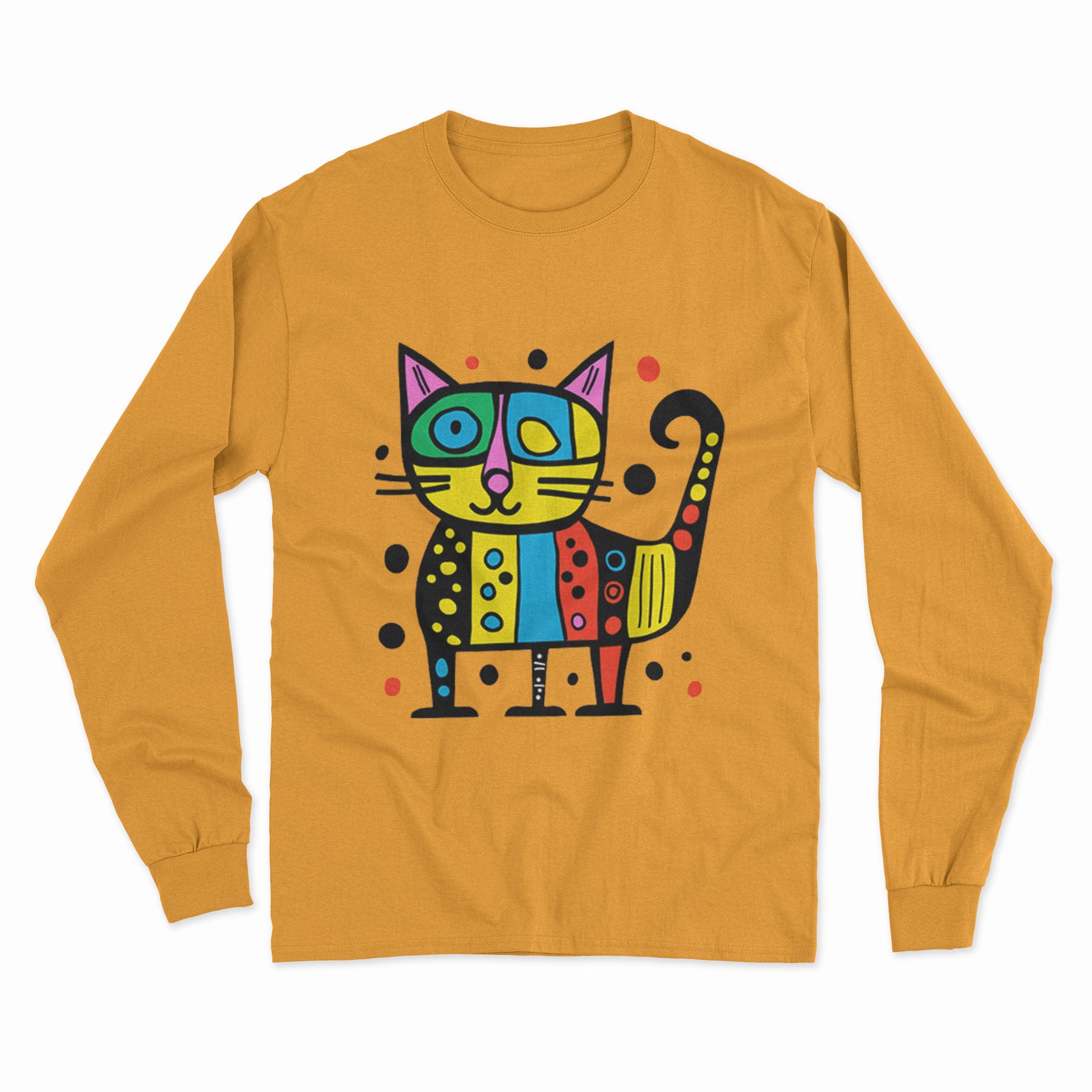 Funny Cat Meme Long Sleeve T-Shirt – Humorous Apparel for Casual Wear