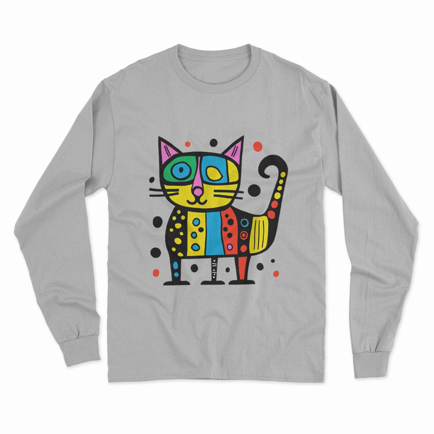 Funny Cat Meme Long Sleeve T-Shirt – Humorous Apparel for Casual Wear