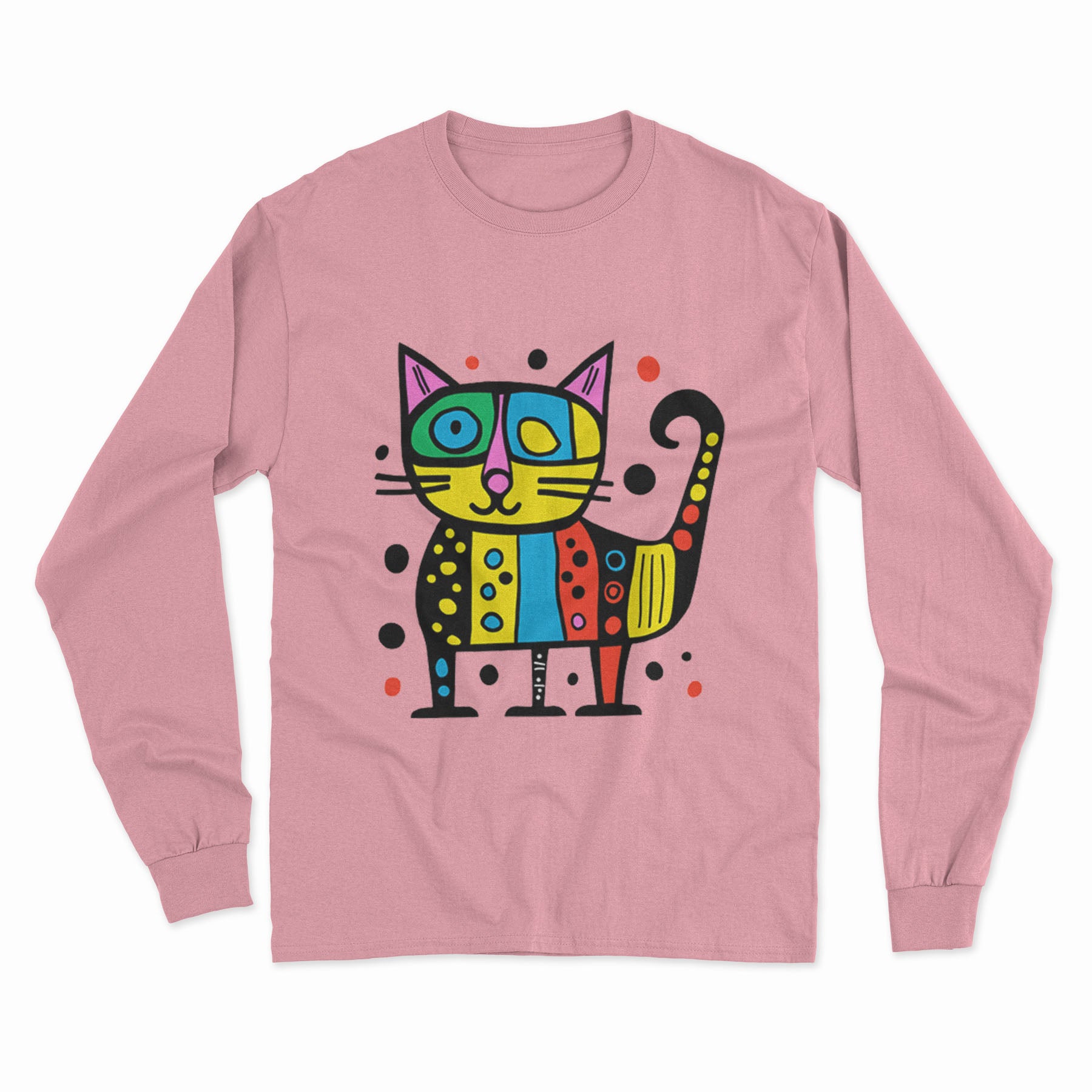 Funny Cat Meme Long Sleeve T-Shirt – Humorous Apparel for Casual Wear
