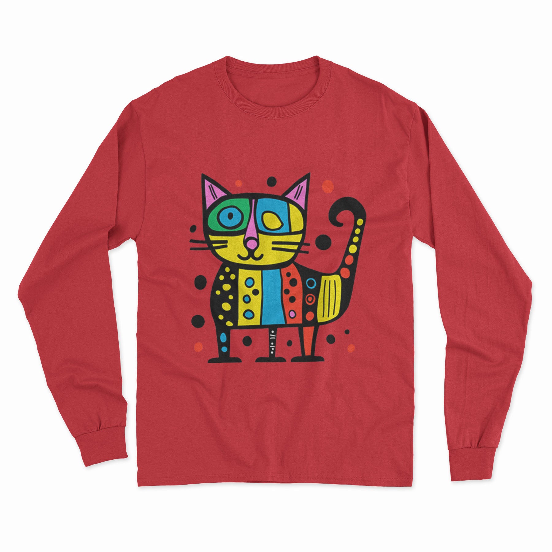Funny Cat Meme Long Sleeve T-Shirt – Humorous Apparel for Casual Wear