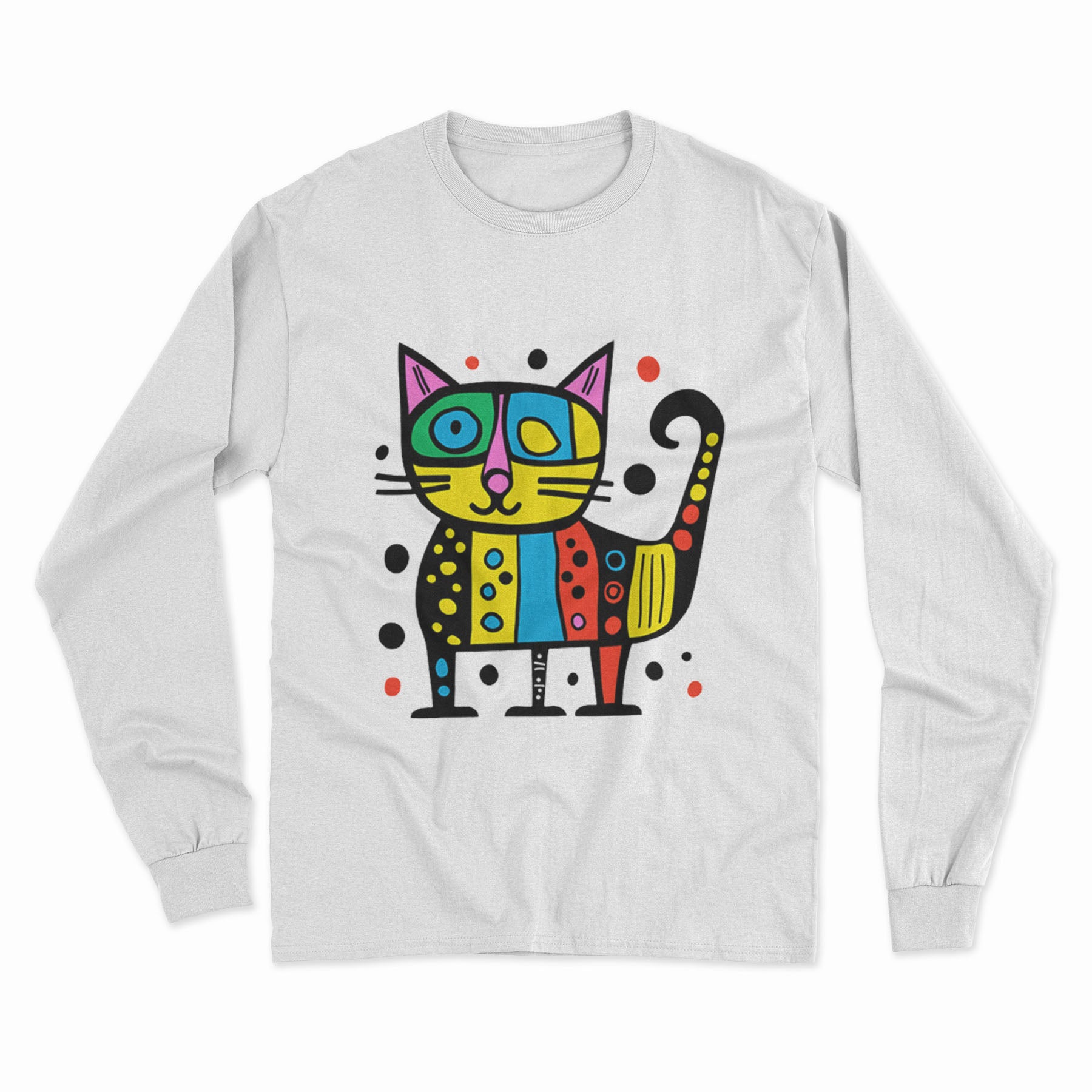 Funny Cat Meme Long Sleeve T-Shirt – Humorous Apparel for Casual Wear