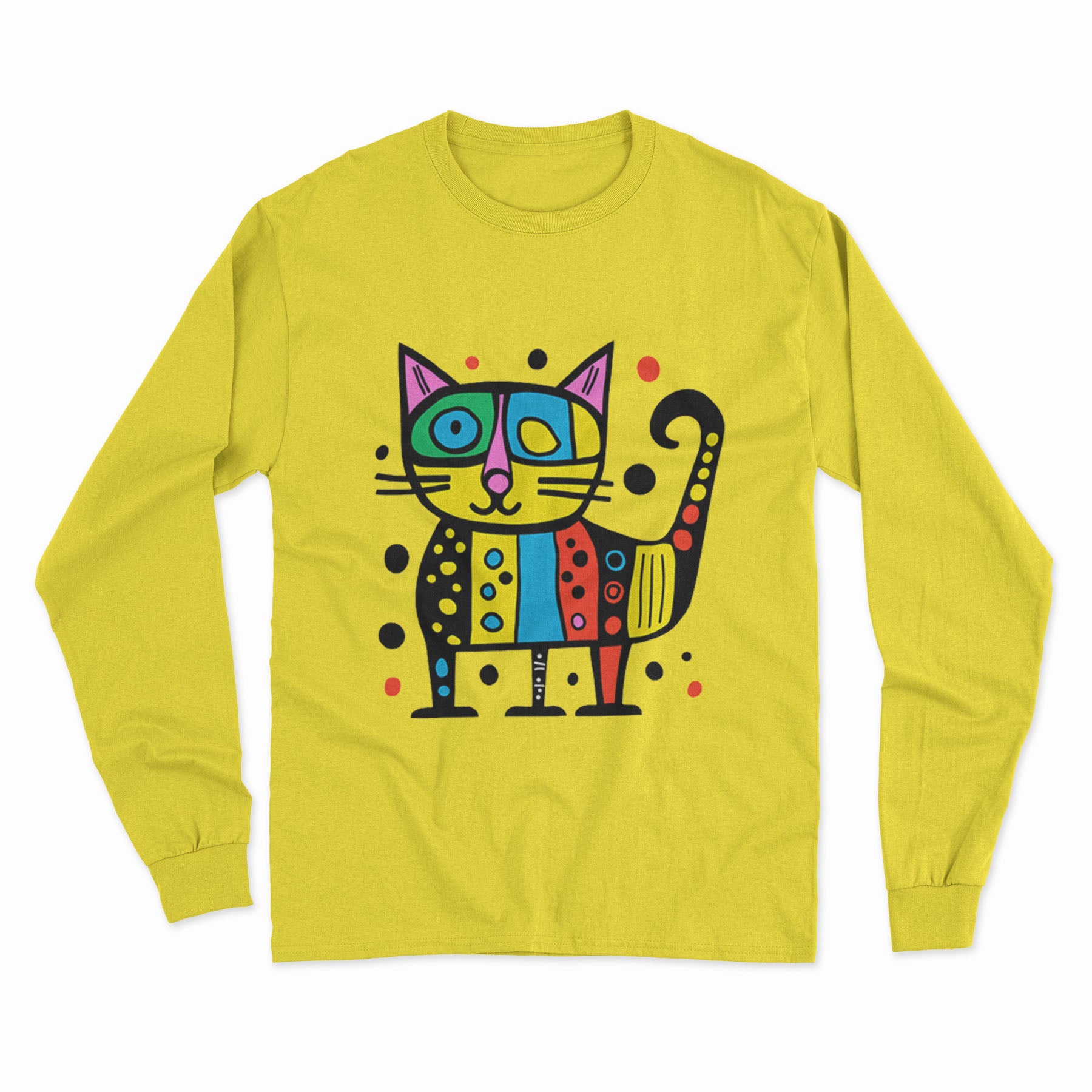 Funny Cat Meme Long Sleeve T-Shirt – Humorous Apparel for Casual Wear