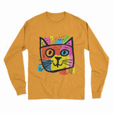 Minimalist Cat Print Long Sleeve Tee – Effortless Style for Any Casual Look