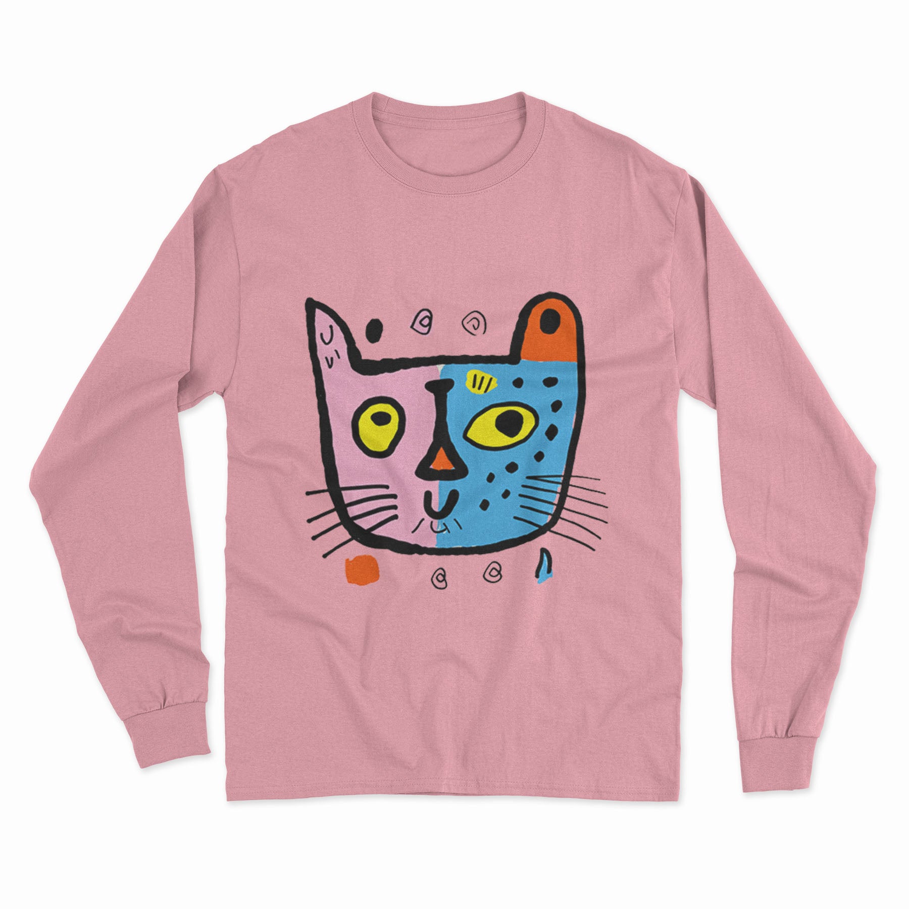 Trendy Cat Graphic Long Sleeve T-Shirt – Cozy & Stylish for Everyday Cat Lovers