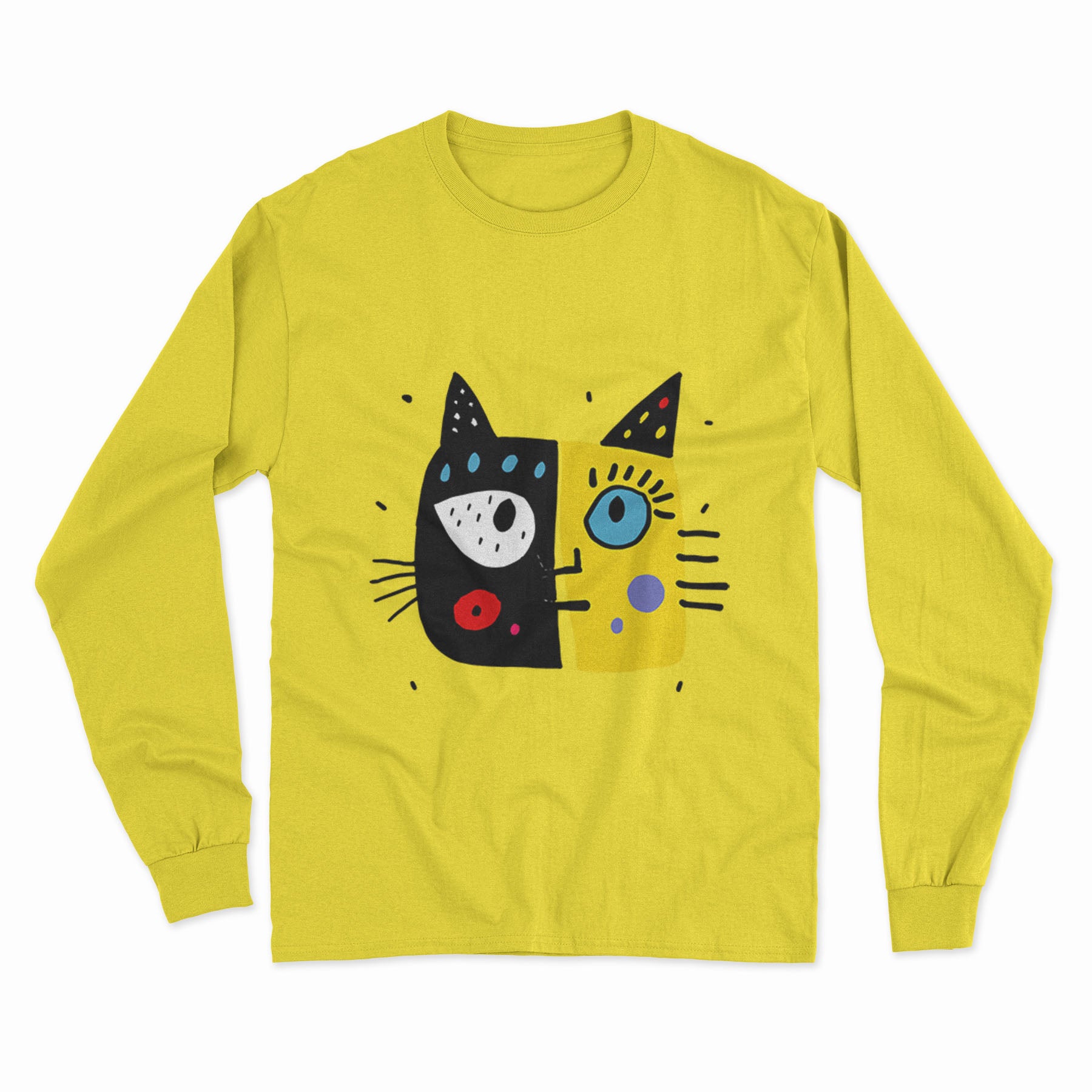 FunkyKolors Cat Lover’s Long Sleeve T-Shirt – A Purr-fect Choice for Any Cat Parent
