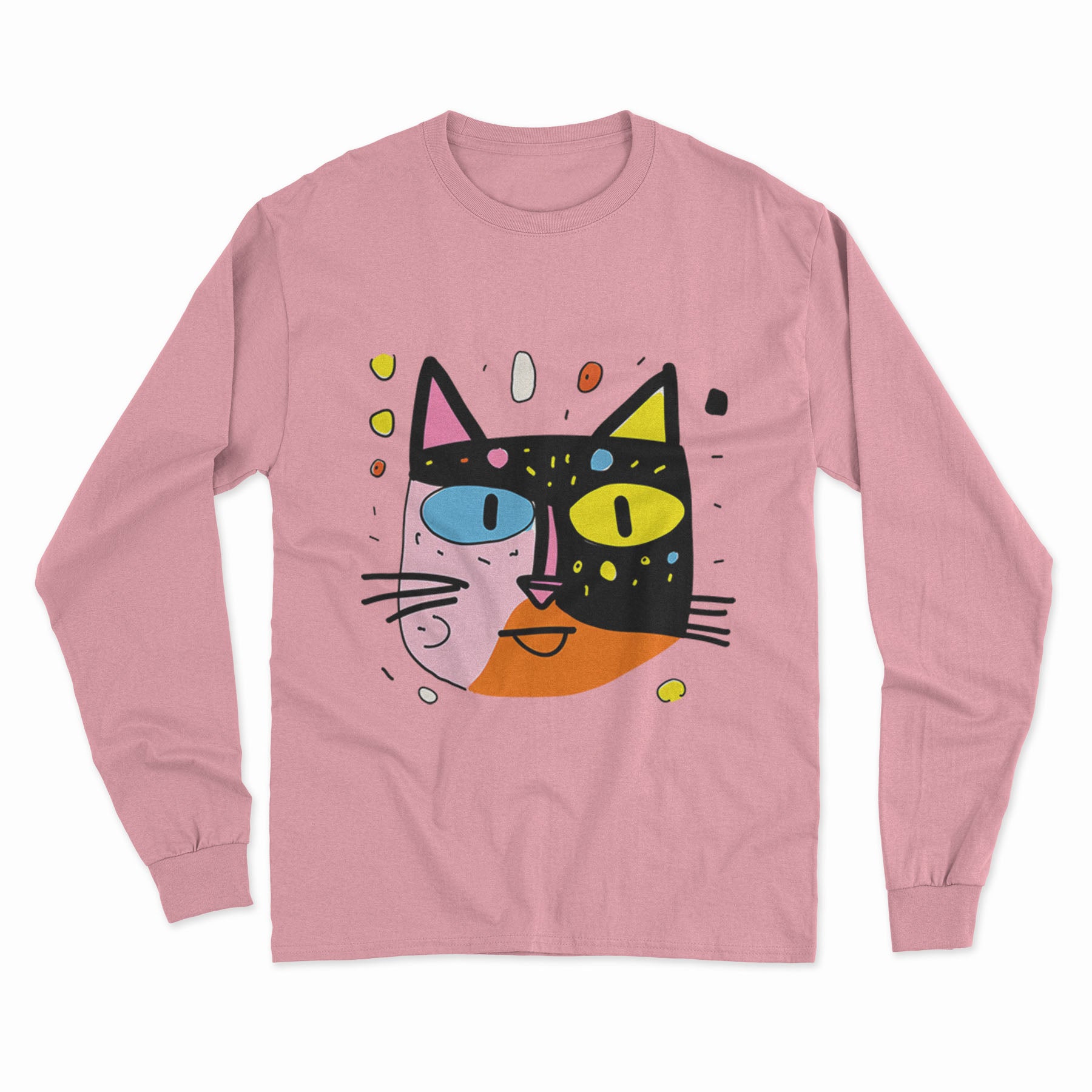 Psychedelic Cat Long Sleeve T-Shirt – The Perfect Gift for Cat Moms & Animal Lovers