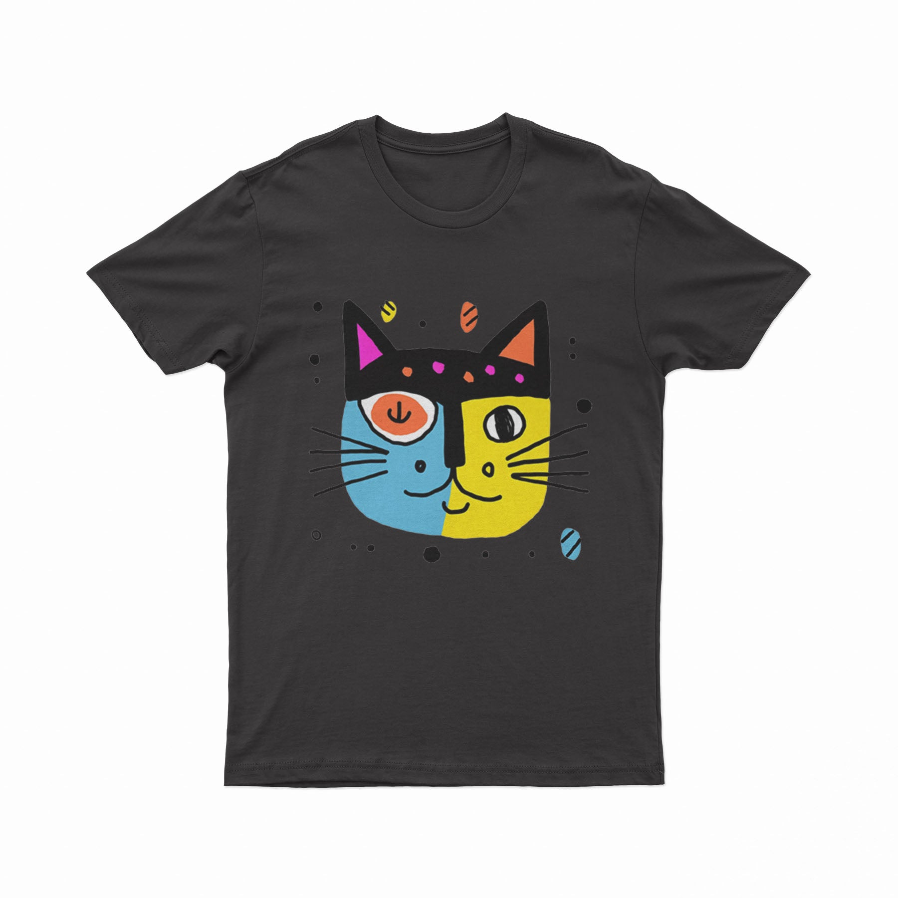 Unisex Colorful Cat Graphic Tee – Fun, Bright & Everyday Wear
