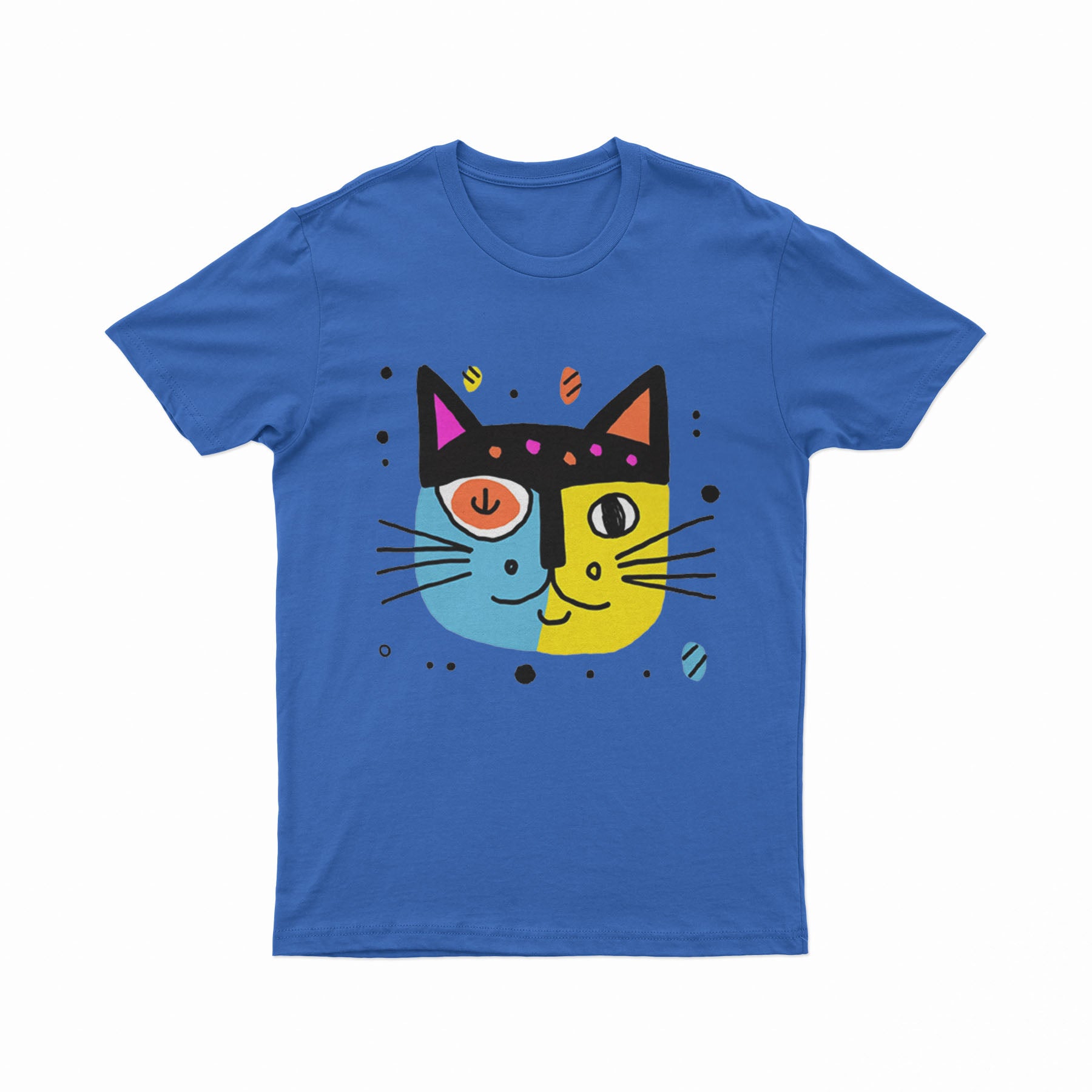 Unisex Colorful Cat Graphic Tee – Fun, Bright & Everyday Wear