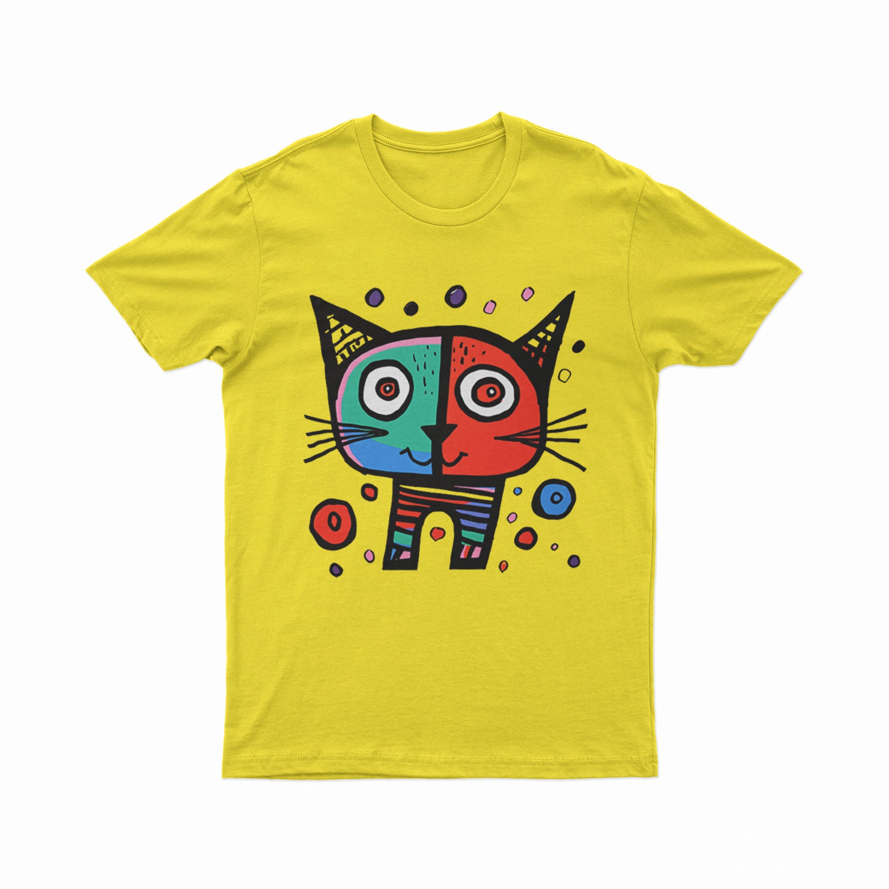 FunkyKolors Limited Cat Tee – Playful, Vibrant & Eye-Catching