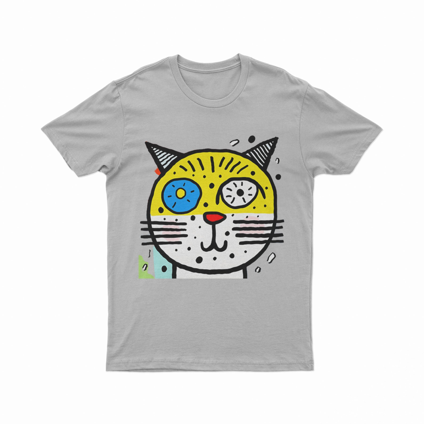 Abstract Psychedelic Cat Print Tee – Breathable, Comfortable, and Perfect for Summer Streetwear