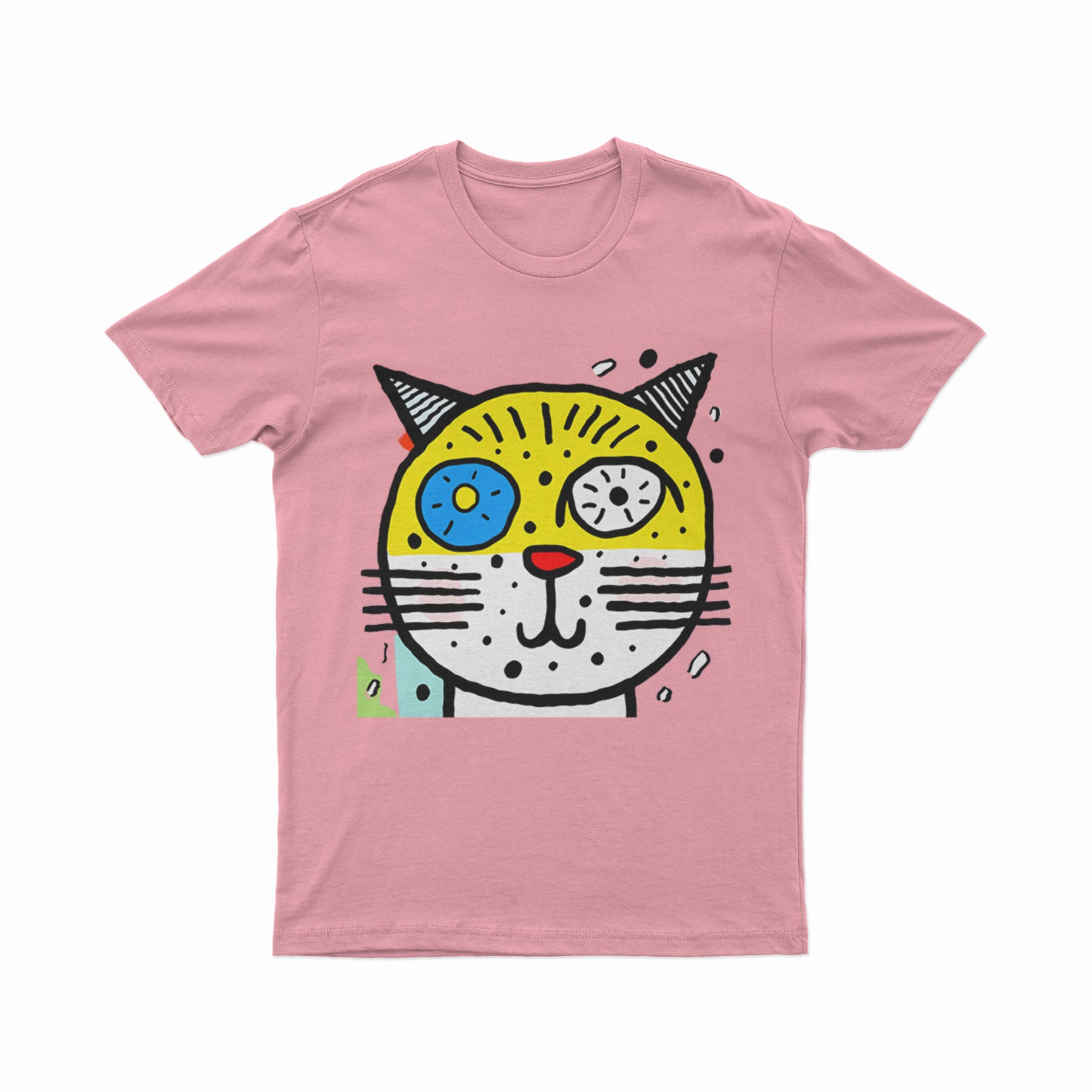 Abstract Psychedelic Cat Print Tee – Breathable, Comfortable, and Perfect for Summer Streetwear