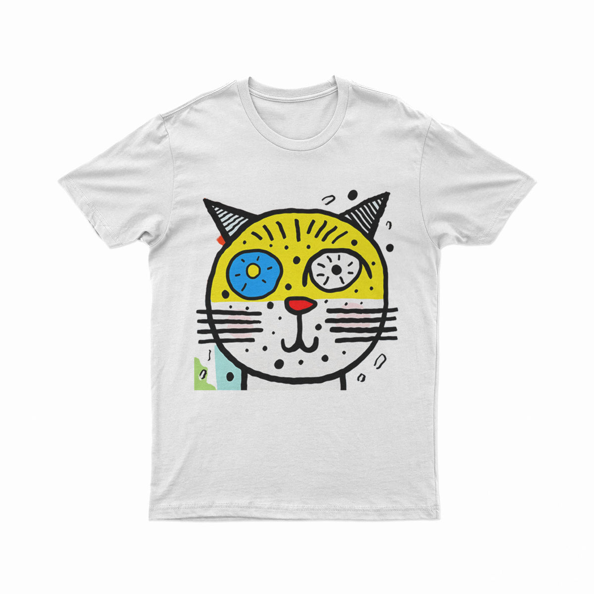 Abstract Psychedelic Cat Print Tee – Breathable, Comfortable, and Perfect for Summer Streetwear