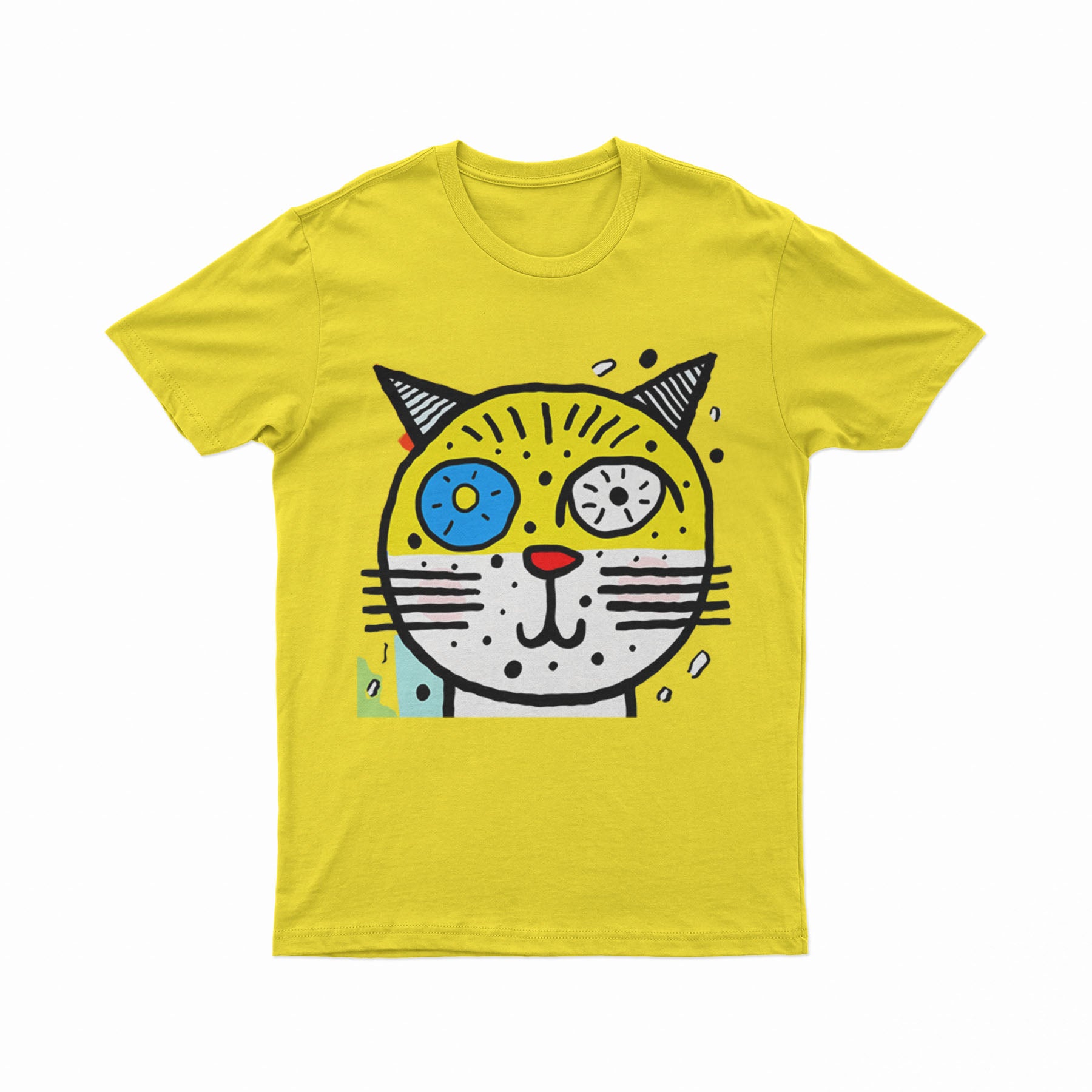 Abstract Psychedelic Cat Print Tee – Breathable, Comfortable, and Perfect for Summer Streetwear