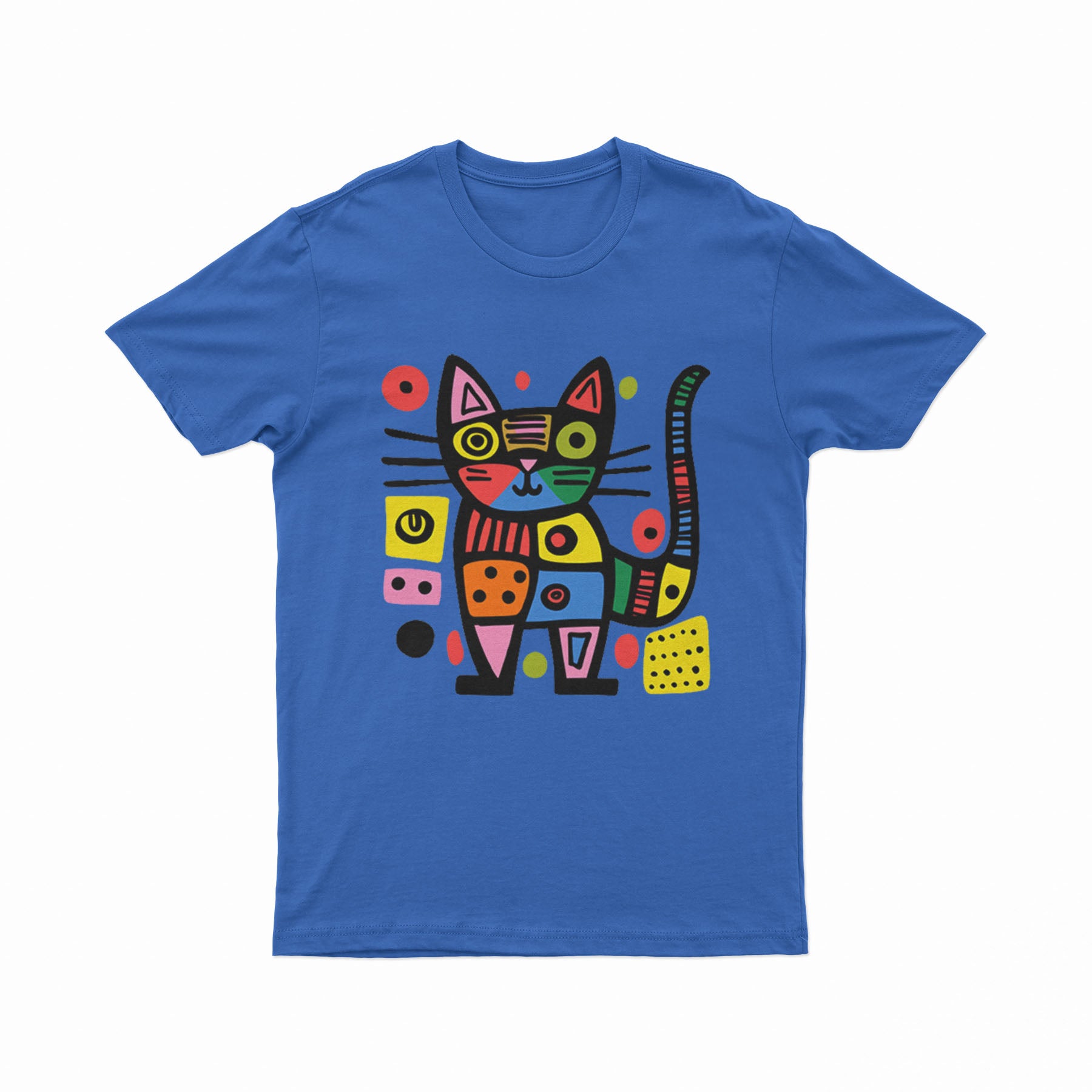 FunkyKolors Cat Graphic T-Shirt – Color Splash & Creative Vibes