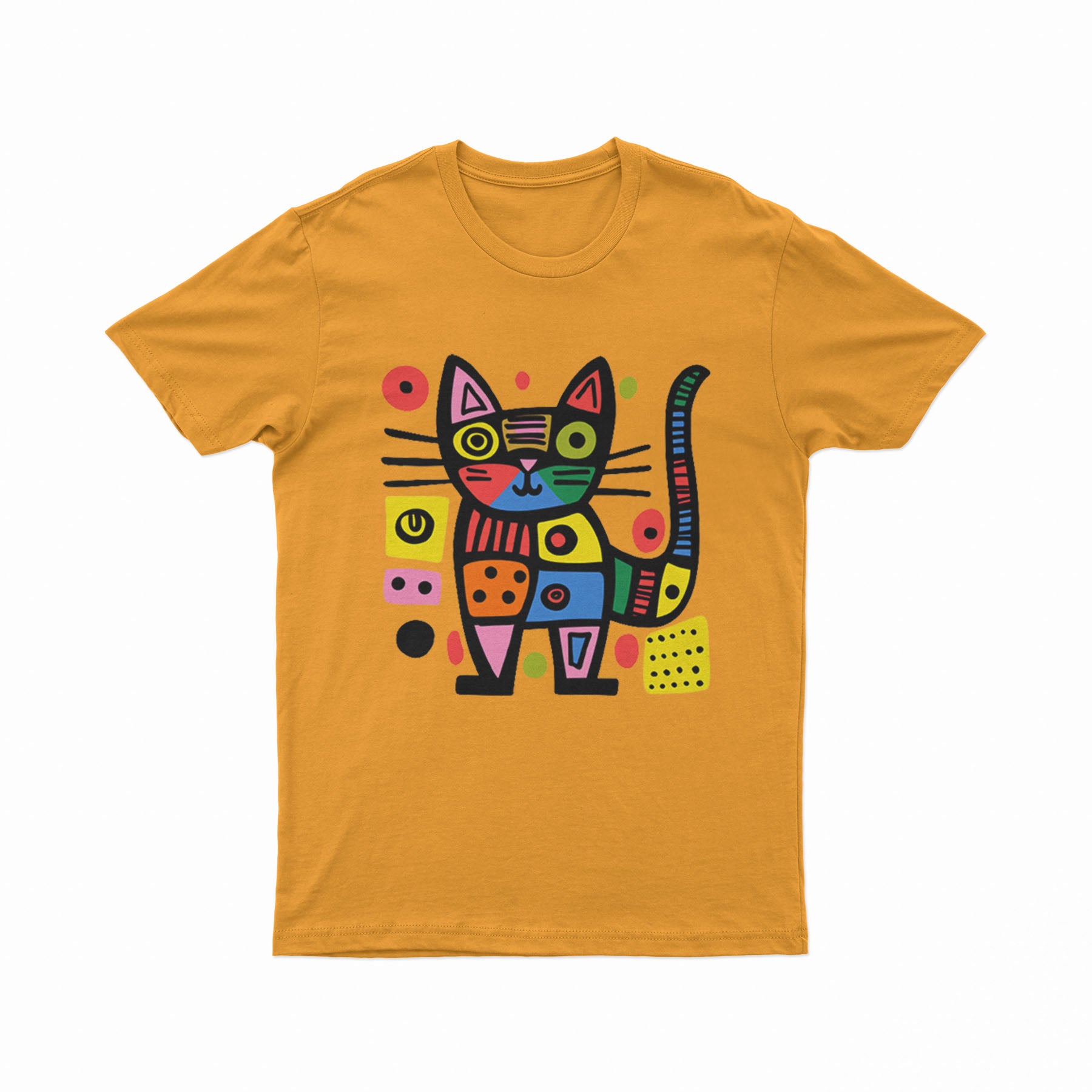 FunkyKolors Cat Graphic T-Shirt – Color Splash & Creative Vibes