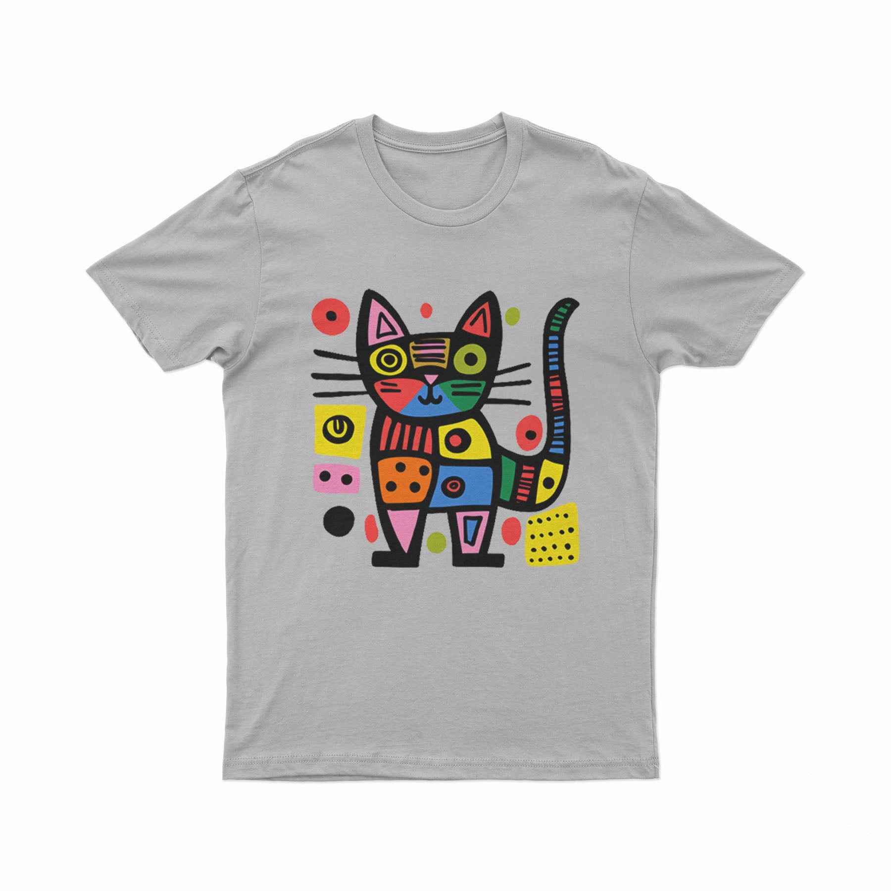 FunkyKolors Cat Graphic T-Shirt – Color Splash & Creative Vibes