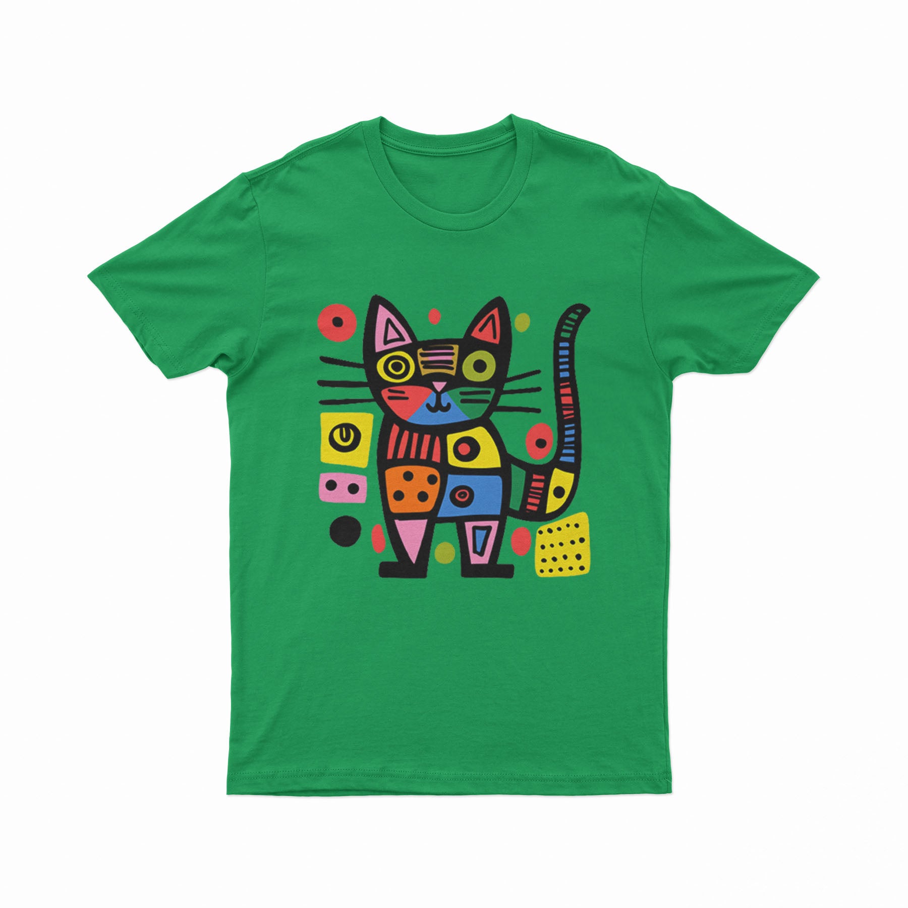 FunkyKolors Cat Graphic T-Shirt – Color Splash & Creative Vibes
