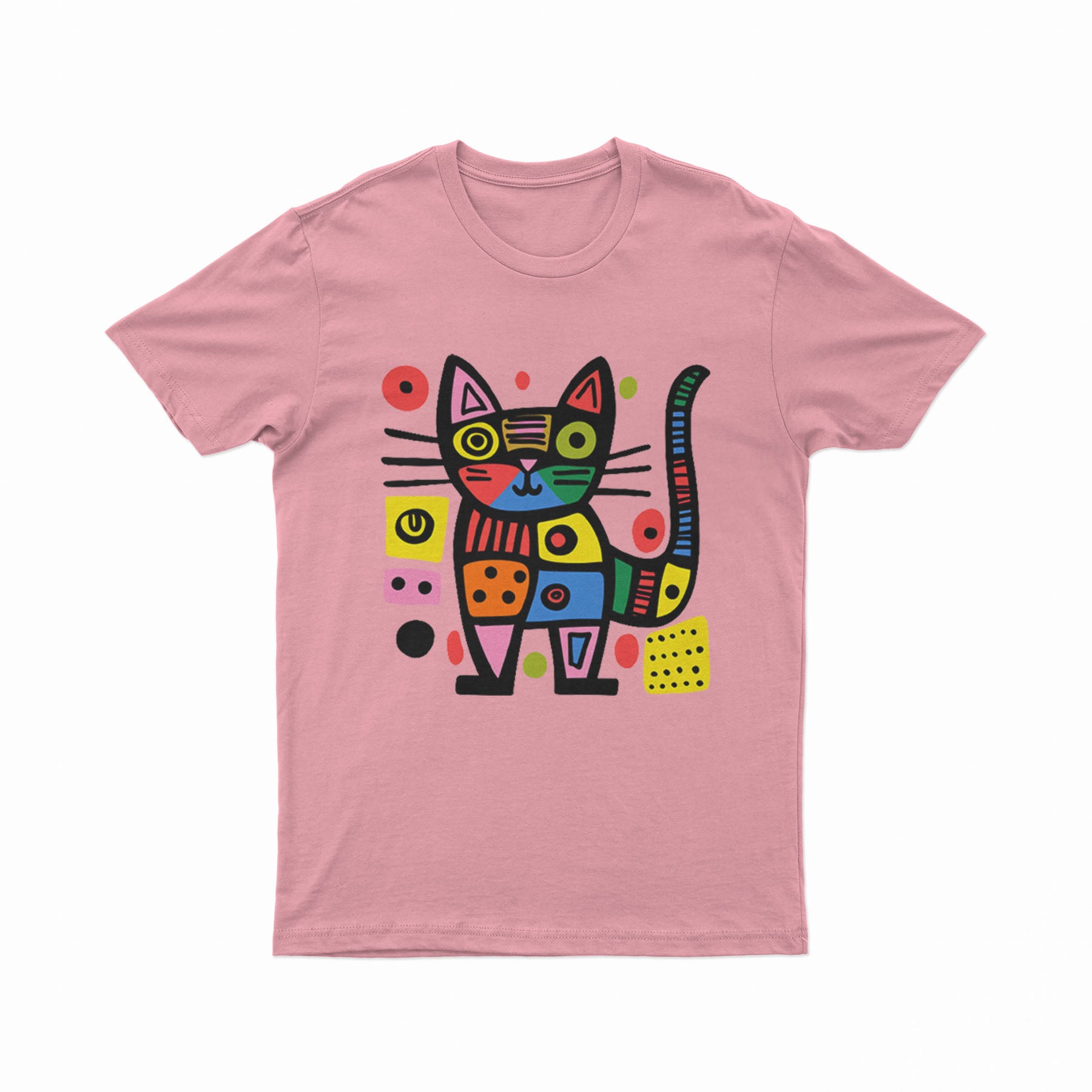 FunkyKolors Cat Graphic T-Shirt – Color Splash & Creative Vibes