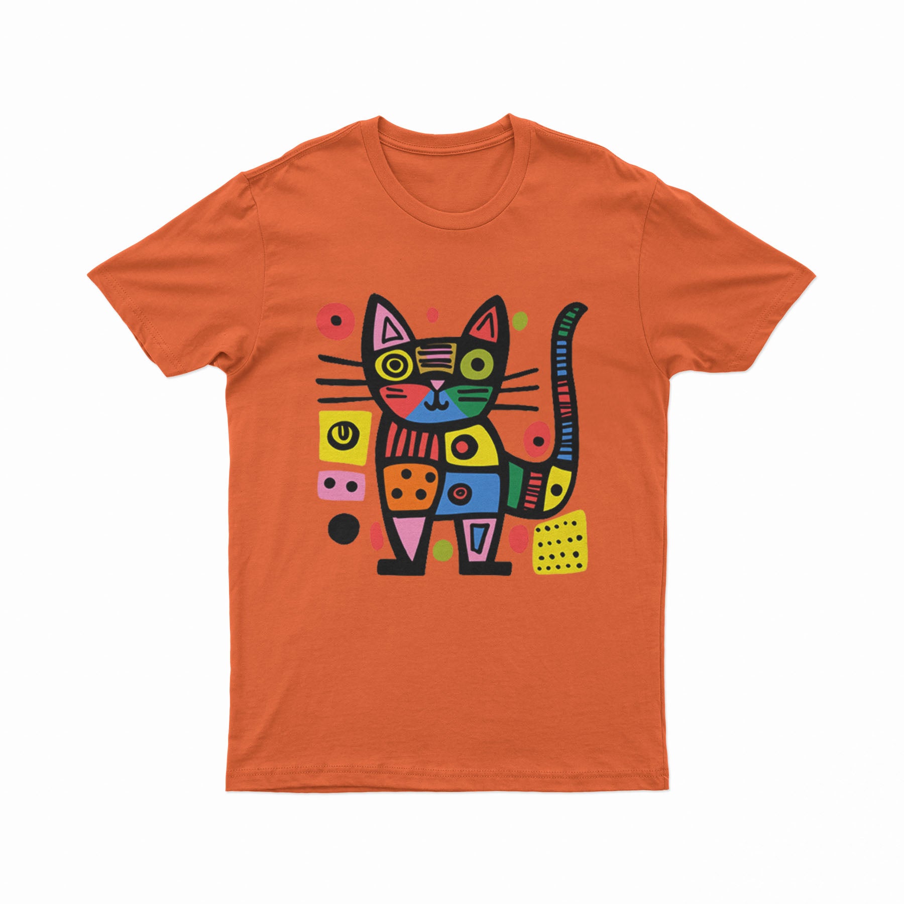FunkyKolors Cat Graphic T-Shirt – Color Splash & Creative Vibes