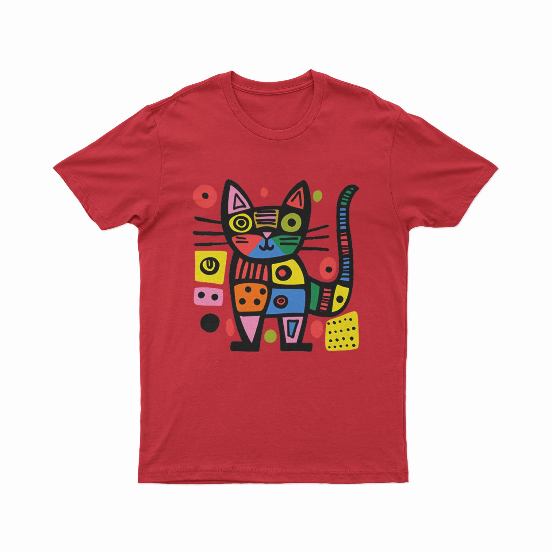 FunkyKolors Cat Graphic T-Shirt – Color Splash & Creative Vibes