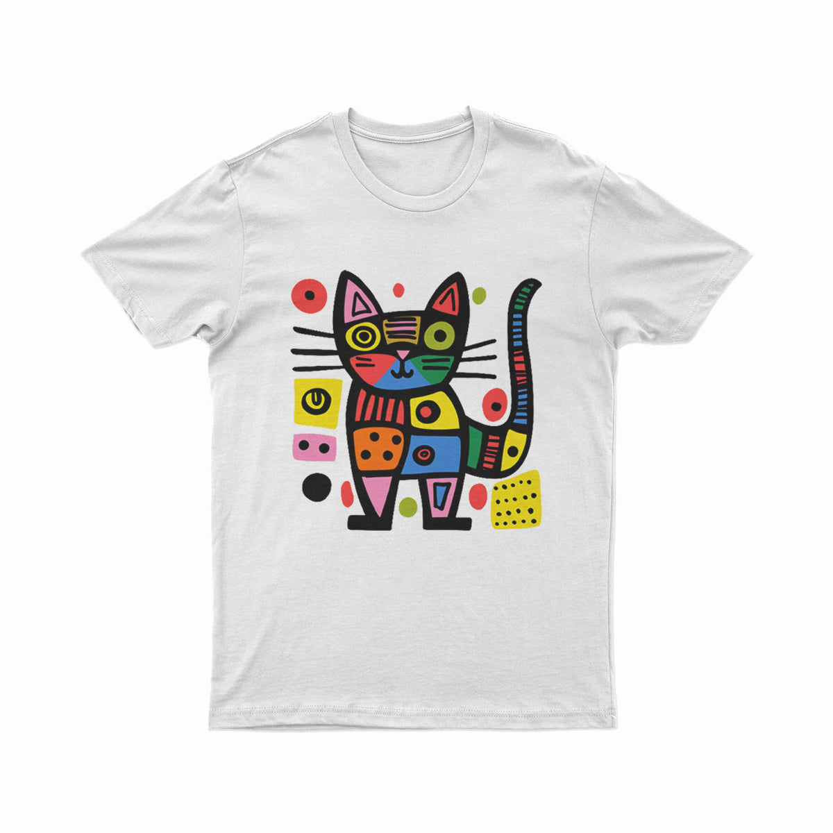 FunkyKolors Cat Graphic T-Shirt – Color Splash & Creative Vibes