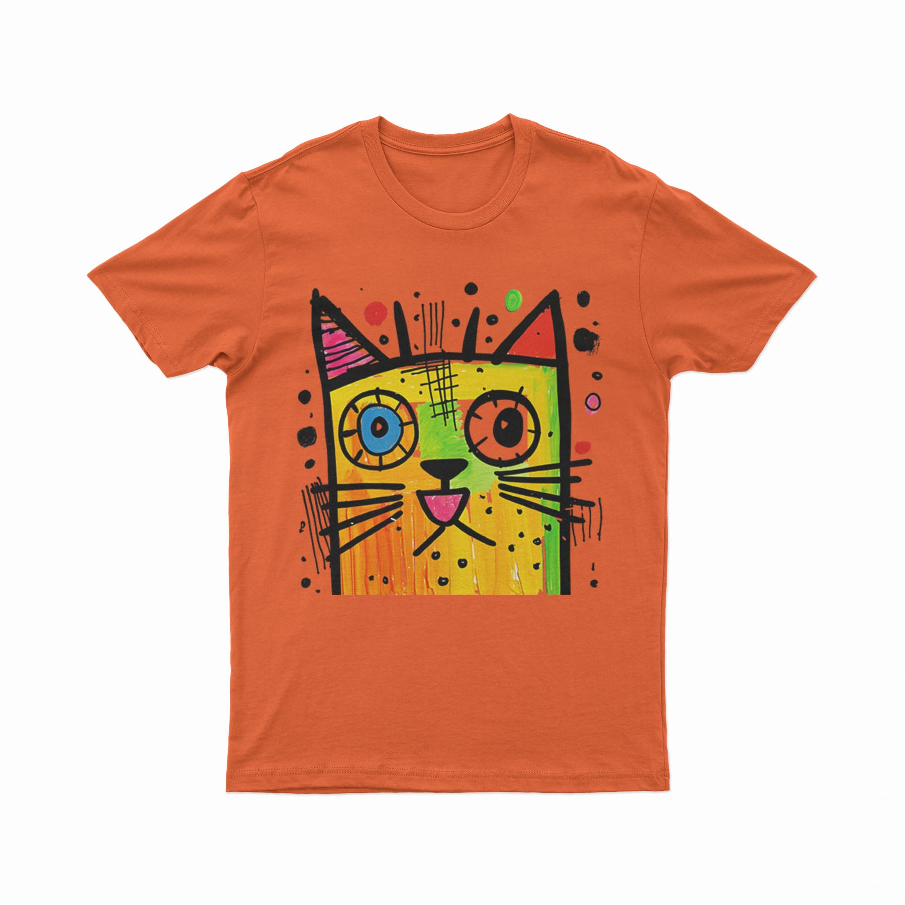 Abstract Neon Cat T-Shirt – Festival-Ready & Standout Streetwear