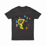 FunkyKolors Retro Cat Tee – Edgy Look for Art & Music Lovers