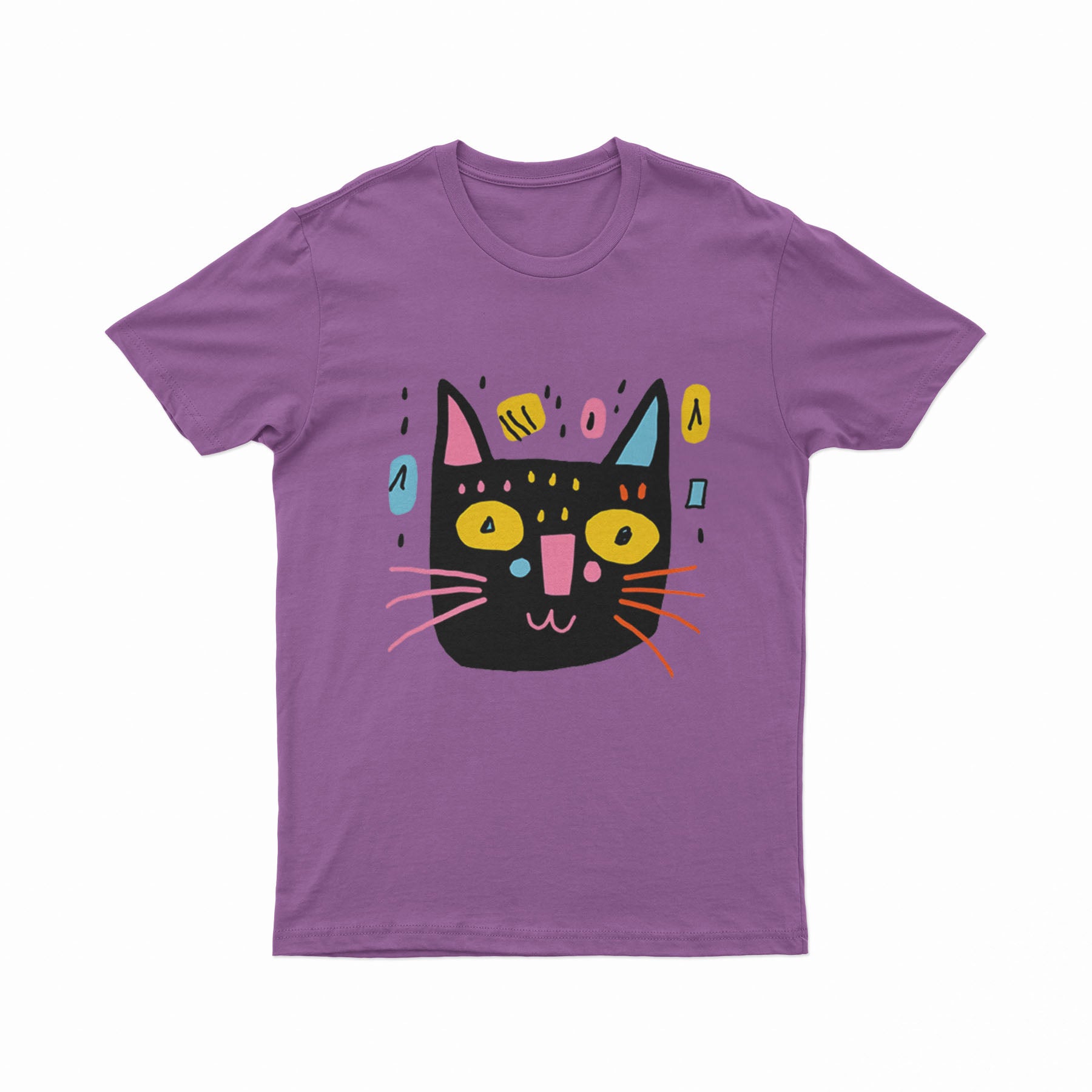 Abstract Neon Cat Silhouette Tee – Cool & Trendy Streetwear for Gen Z & Millennials