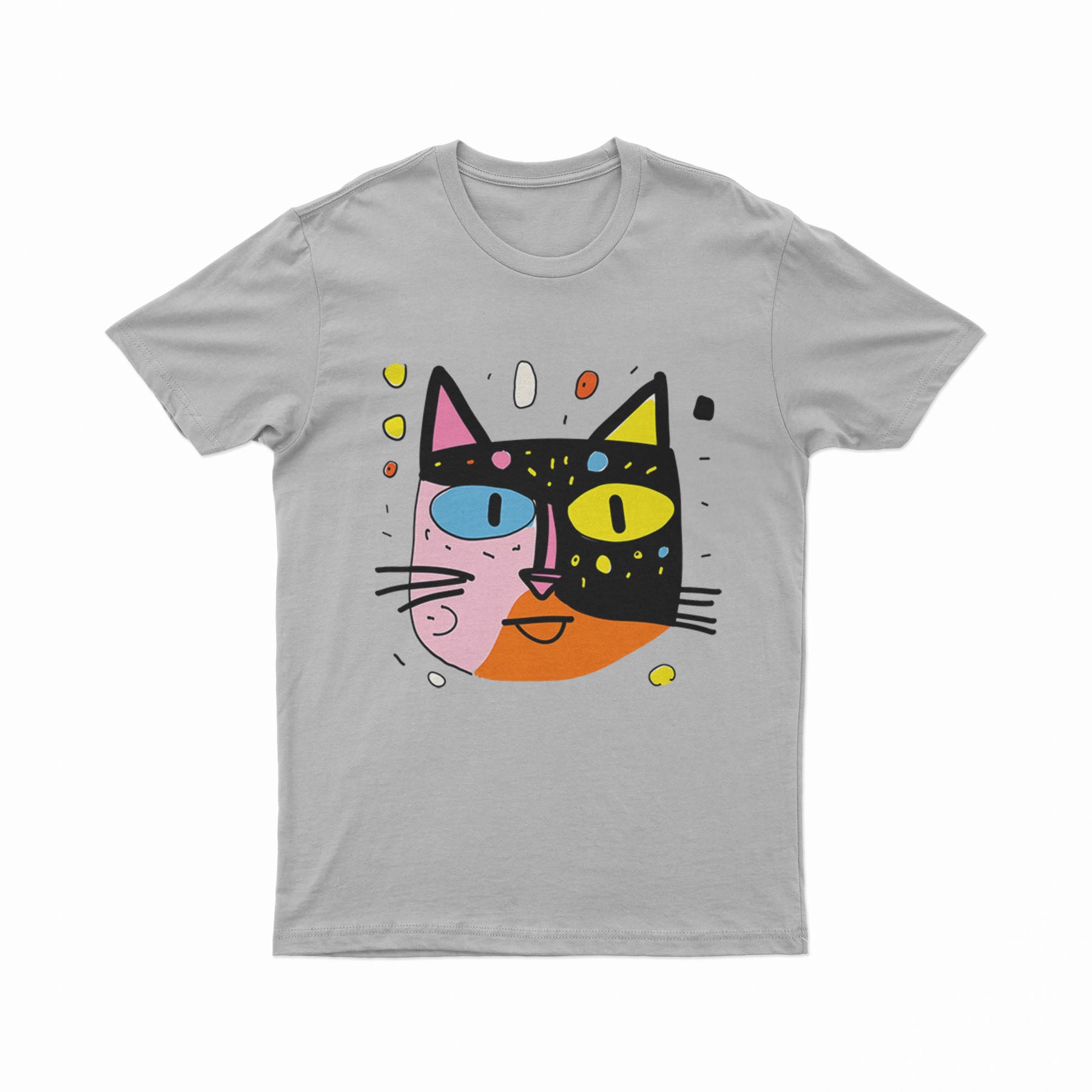 Funky Street Art Cat Print Tee – Unique Unisex Outfit for Alternative & Underground Fashion