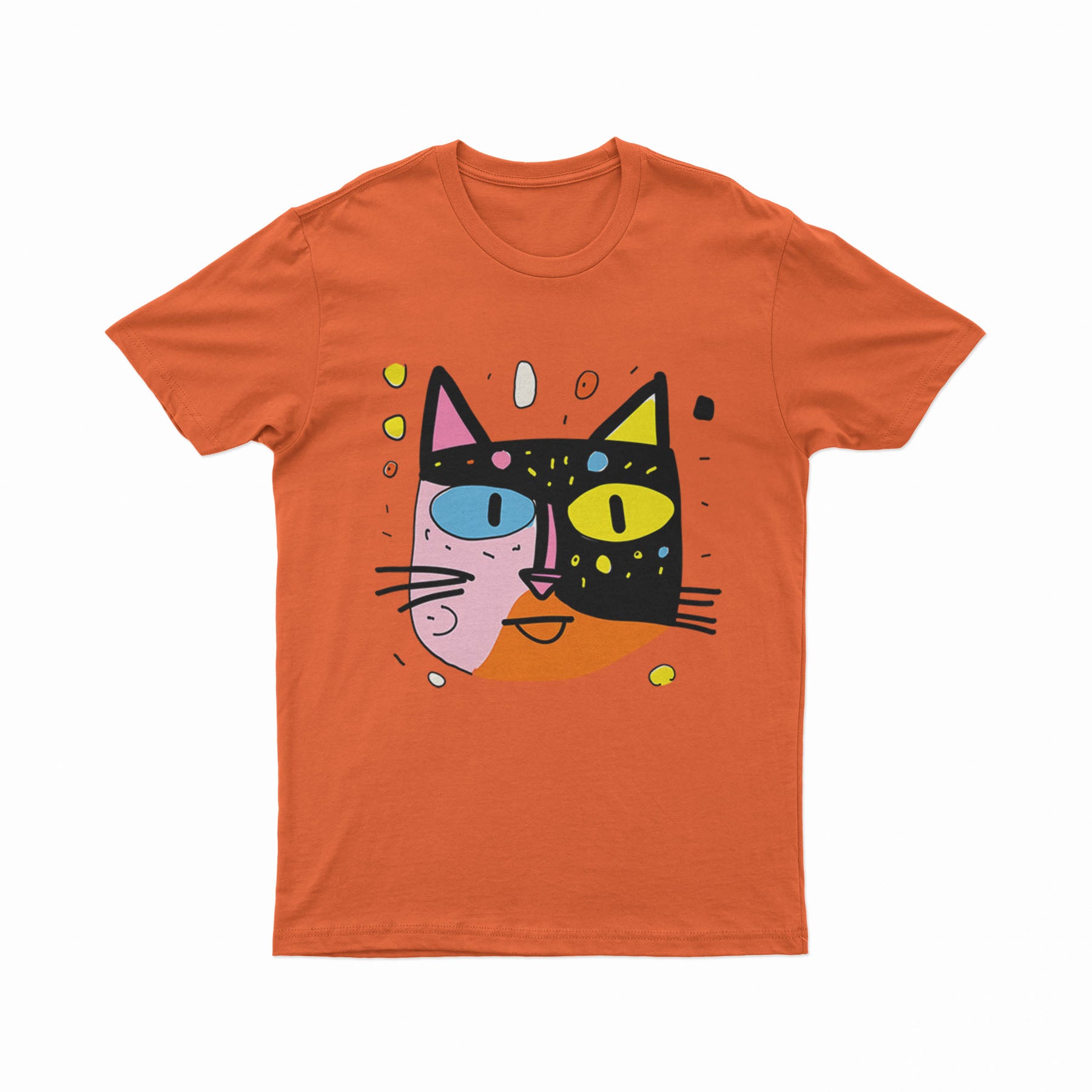 Funky Street Art Cat Print Tee – Unique Unisex Outfit for Alternative & Underground Fashion
