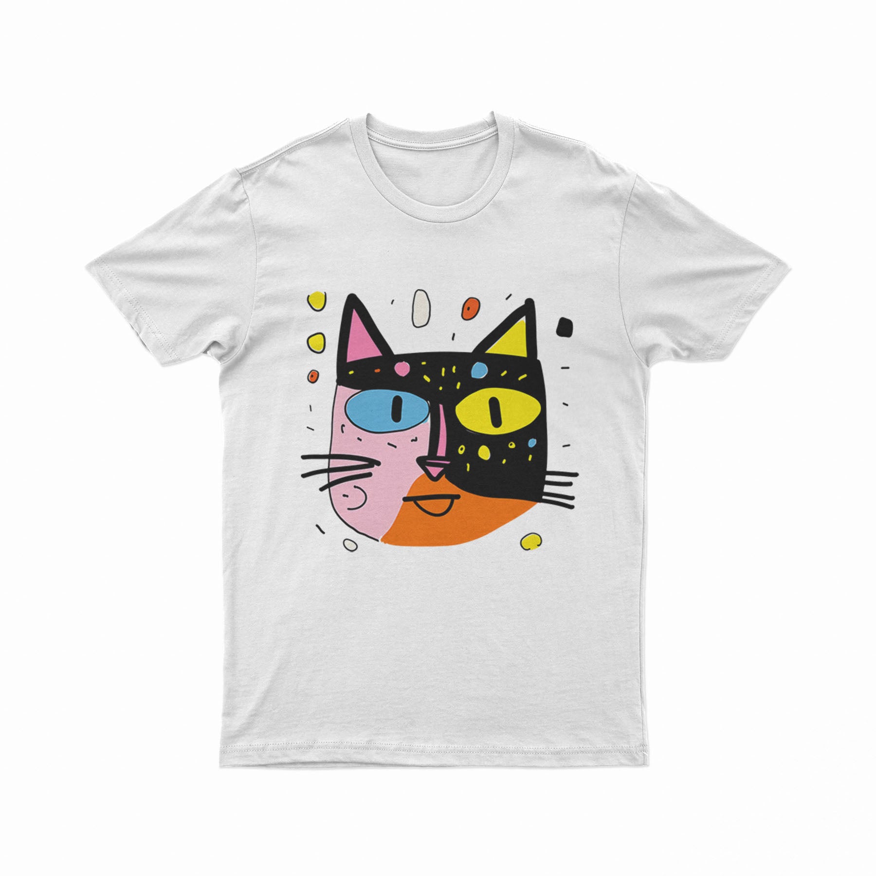 Funky Street Art Cat Print Tee – Unique Unisex Outfit for Alternative & Underground Fashion
