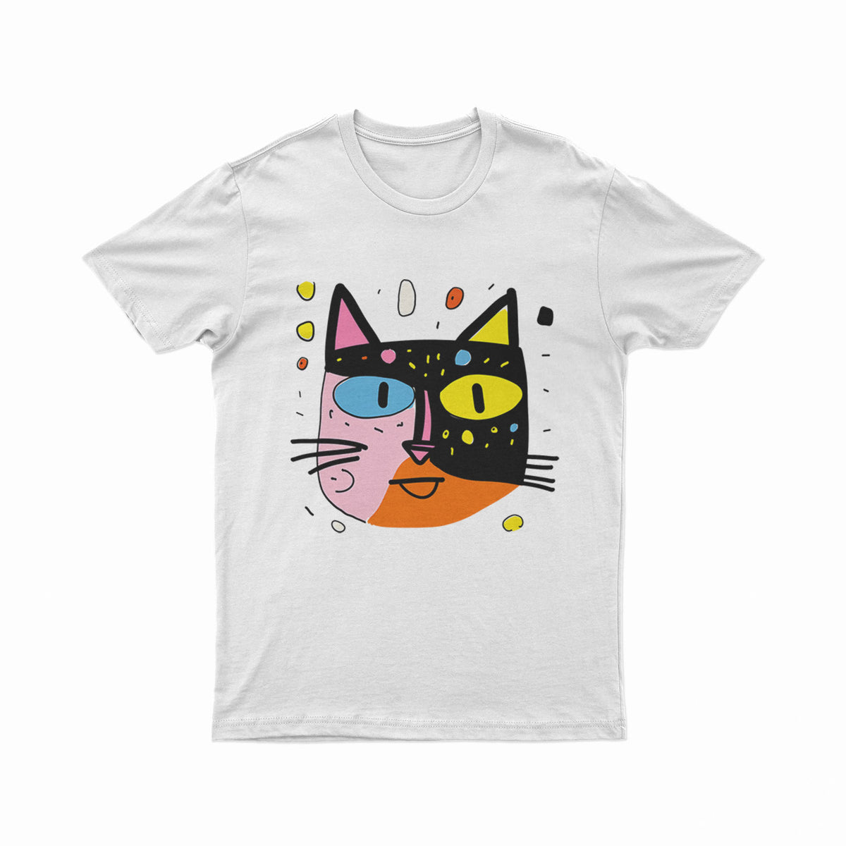 Funky Street Art Cat Print Tee – Unique Unisex Outfit for Alternative & Underground Fashion